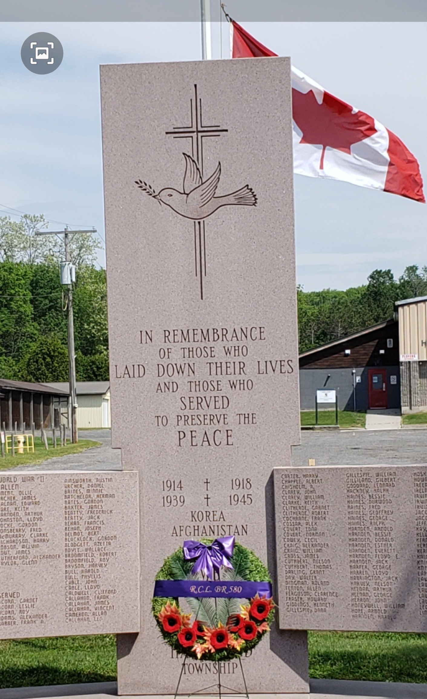 Cenotaph during Dieppe Ceremony 2022